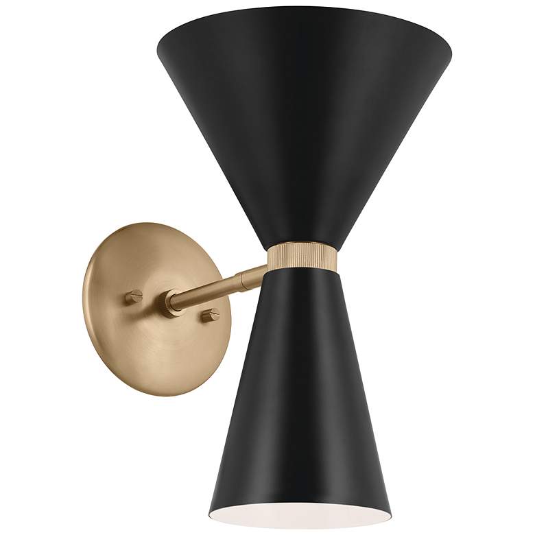 Image 6 Kichler Phix 13.5 Inch 2 Light Wall Sconce in Champagne Bronze with Black more views