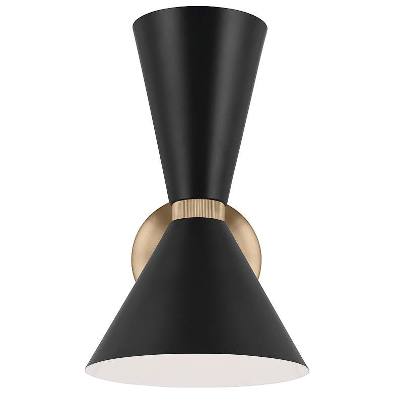 Image 7 Kichler Phix 13.5 Inch 2 Light Wall Sconce in Champagne Bronze with Black more views