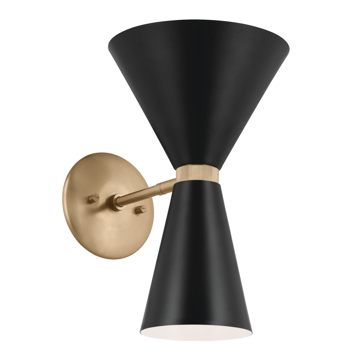 Kichler Phix 13.5 Inch 2 Light Wall Sconce in Champagne Bronze with Black