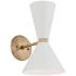 Kichler Phix 13.5 Inch 2 Light Wall Sconce in Champagne Bronze with White
