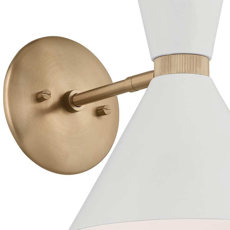 Image 2 Kichler Phix 13.5 Inch 2 Light Wall Sconce in Champagne Bronze with White more views