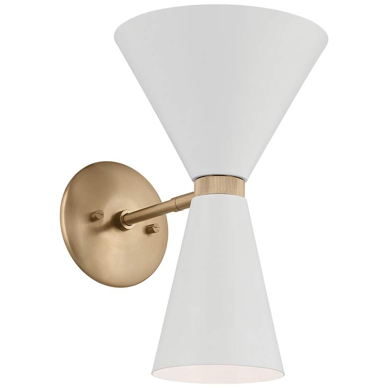 Image 3 Kichler Phix 13.5 Inch 2 Light Wall Sconce in Champagne Bronze with White more views