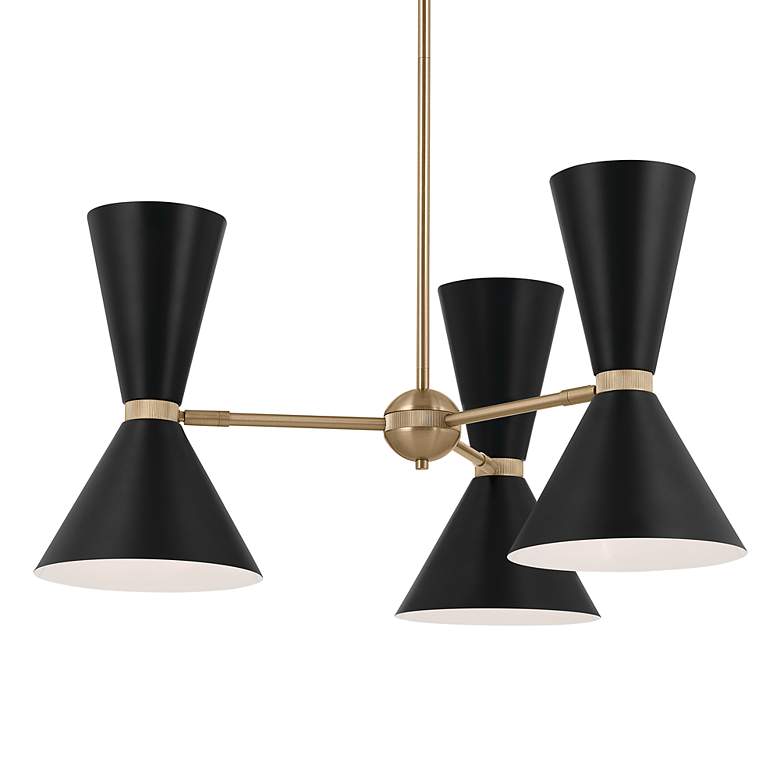 Image 3 Kichler Phix 30.75 Inch 6 Light Chandelier in Champagne Bronze with Black more views