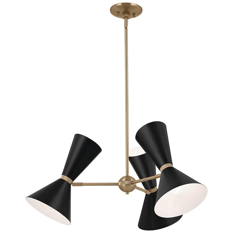 Image 5 Kichler Phix 30.75 Inch 6 Light Chandelier in Champagne Bronze with Black more views