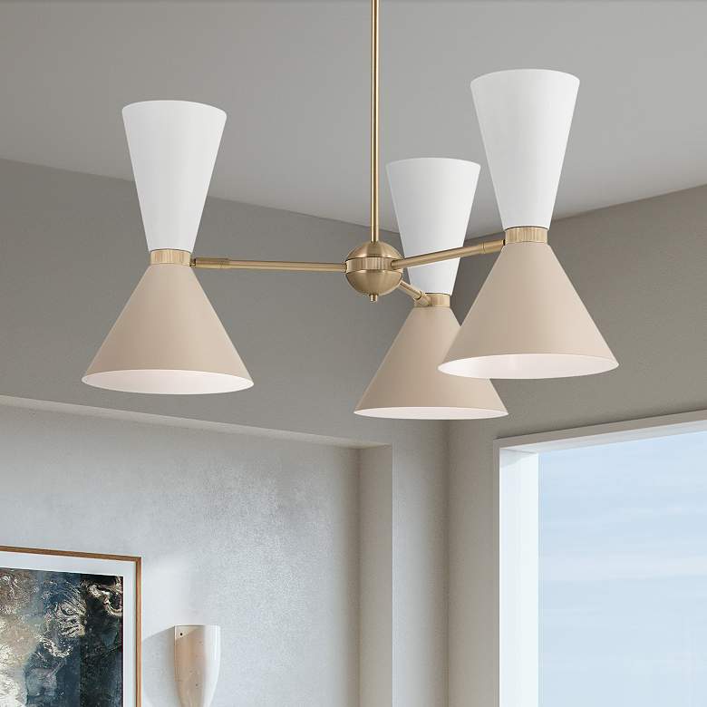 Image 1 Kichler Phix 30 3/4"W Champagne Bronze 6-Light Chandelier
