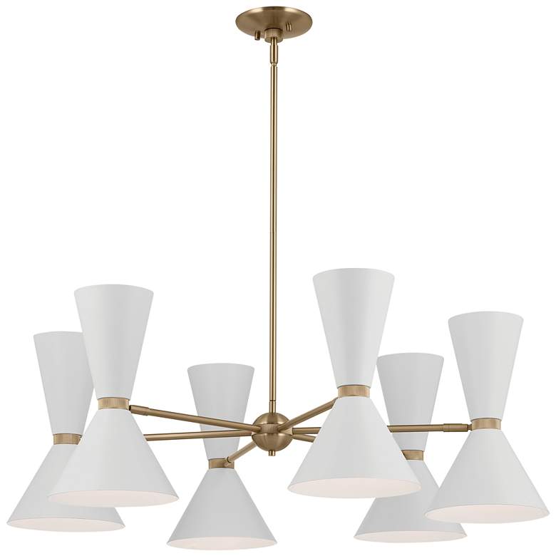 Image 1 Kichler Phix 38.75 Inch 12 Light Chandelier in Champagne Bronze with White
