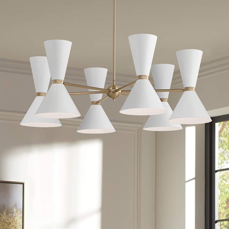 Image 1 Kichler Phix 38 3/4"W Champagne Bronze 12-Light Chandelier
