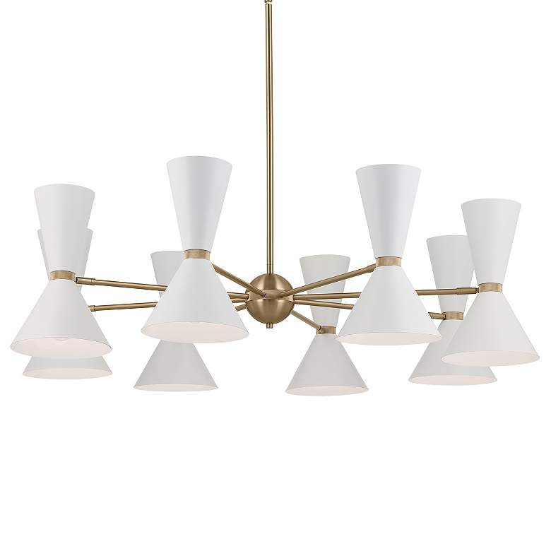 Image 3 Kichler Phix 48.75 Inch 16 Light Chandelier in Champagne Bronze with White more views