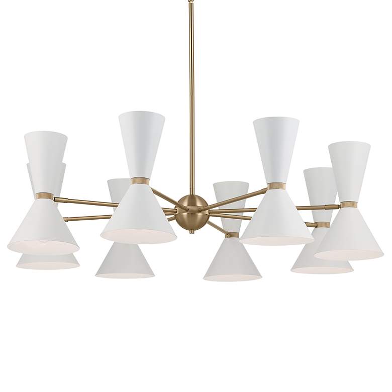 Image 4 Kichler Phix 48.75 Inch 16 Light Chandelier in Champagne Bronze with White more views