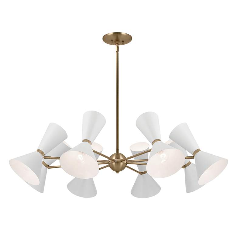 Image 6 Kichler Phix 48.75 Inch 16 Light Chandelier in Champagne Bronze with White more views
