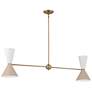 Kichler Phix 48 Inch 4 Light Linear Chandelier Bronze with Greige and White