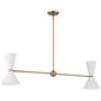 1_Kichler Phix 48 Inch 4 Light Linear Chandelier in Bronze with White