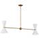 Kichler Phix 48 Inch 4 Light Linear Chandelier in Bronze with White