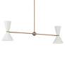 2_Kichler Phix 48 Inch 4 Light Linear Chandelier in Bronze with White more views