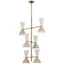 1_Kichler Phix 50 Inch 12 Light Foyer Chandelier Bronze with Greige and White