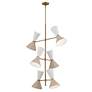 4_Kichler Phix 50 Inch 12 Light Foyer Chandelier Bronze with Greige and White more views