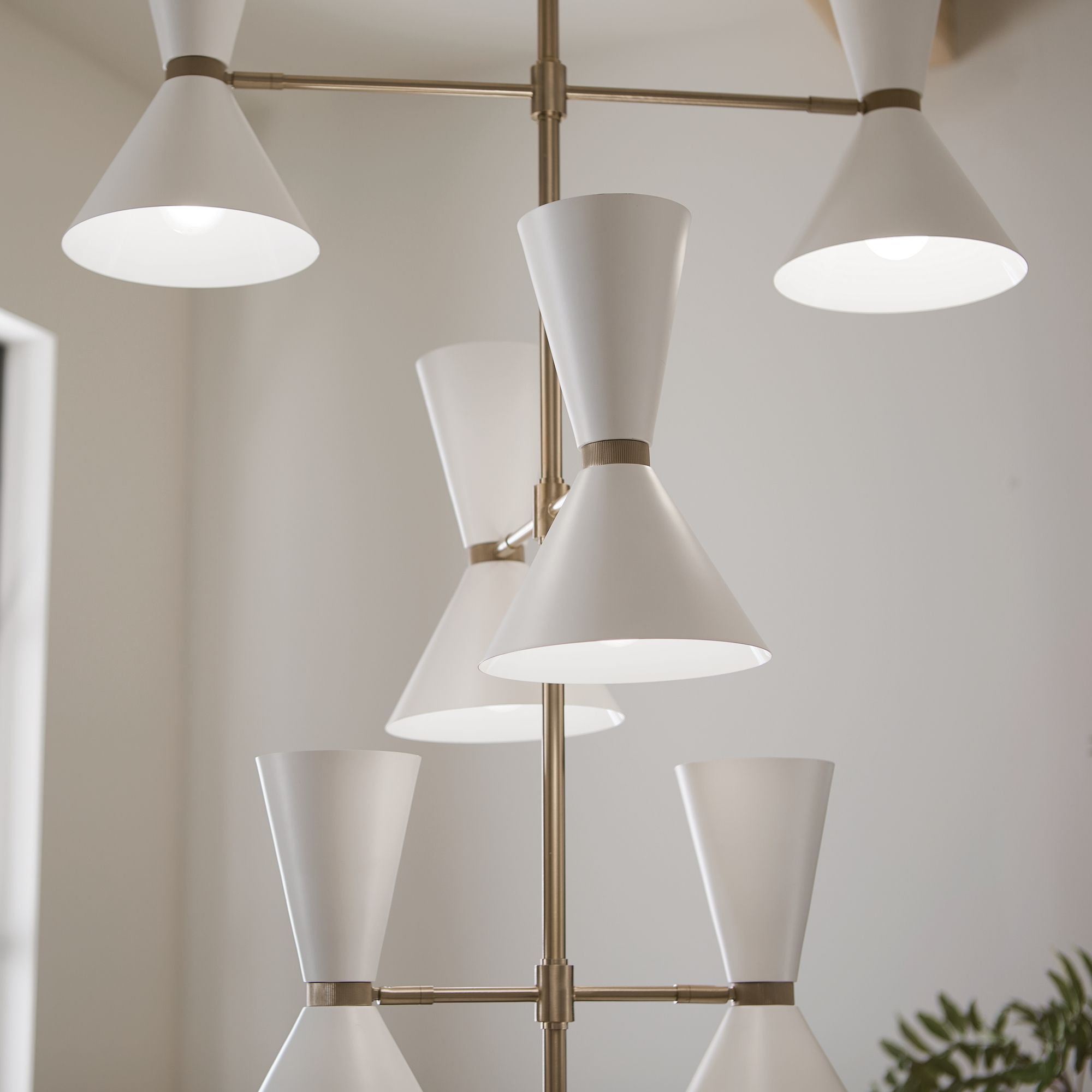 Kichler Phix 50 Inch 12 Light Foyer Chandelier  Bronze with White