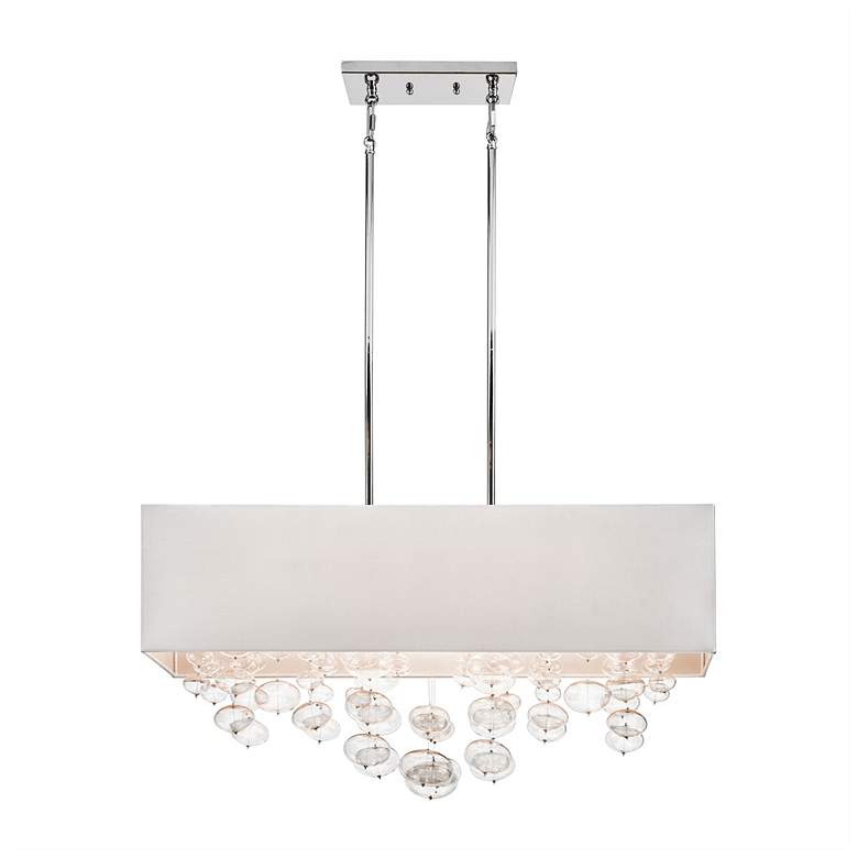 Image 1 Kichler Piatt 32"W Chrome and White Fabric Linear Pendant