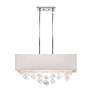 1_Kichler Piatt 32"W Chrome and White Fabric Linear Pendant