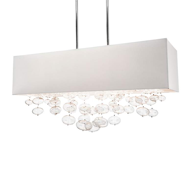 Image 2 Kichler Piatt 32"W Chrome and White Fabric Linear Pendant more views