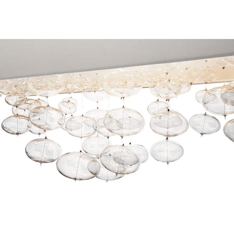Image 3 Kichler Piatt 32"W Chrome and White Fabric Linear Pendant more views