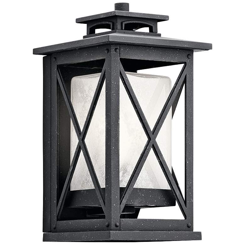 Image 1 Kichler Piedmont 12 inchH Distressed Black Outdoor Wall Light