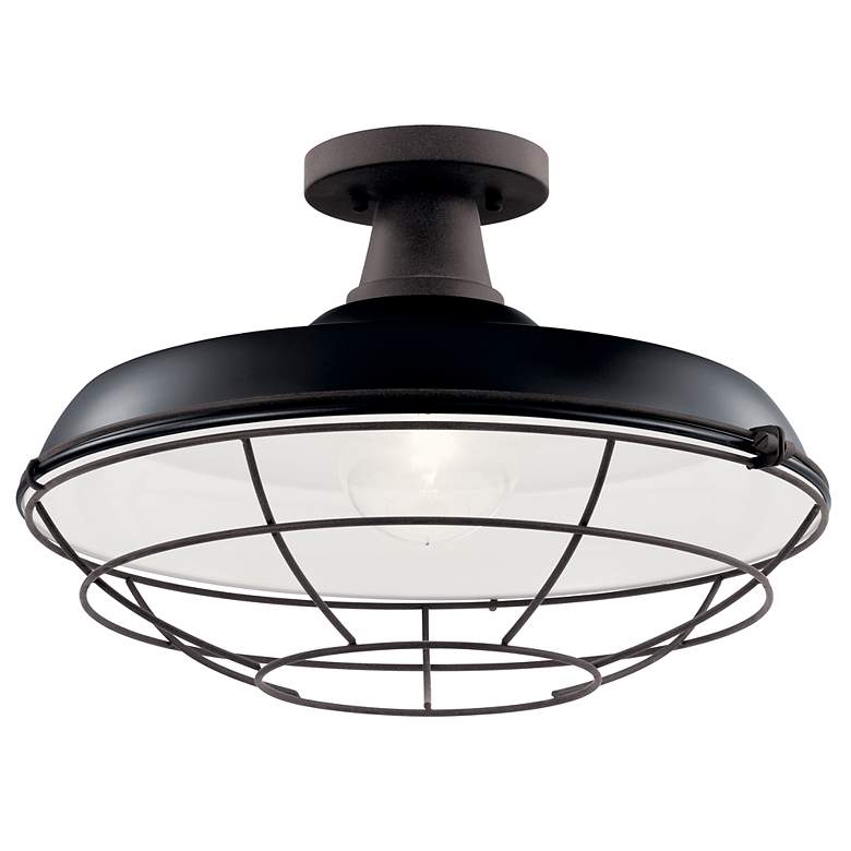 Image 3 Kichler Pier 11" Wide Black Outdoor Hanging Light more views