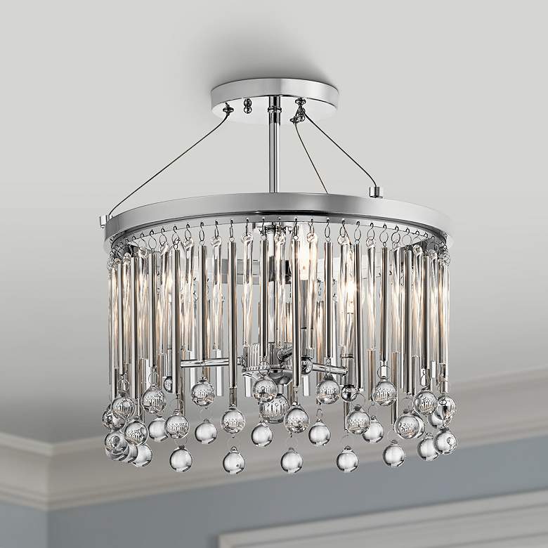 Image 1 Kichler Piper 15" Wide Chrome 3-Light Ceiling Light