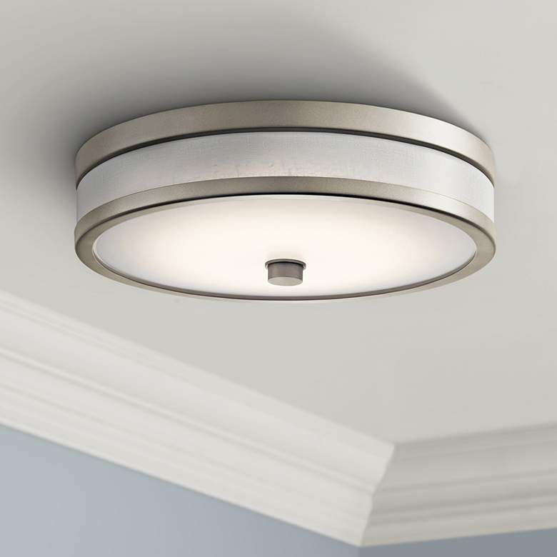 Image 1 Kichler Pira 12" Wide Modern Brushed Nickel LED Ceiling Light