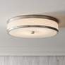 1_Kichler Pira 15" Modern Nickel and Linen Color Shade LED Ceiling Light