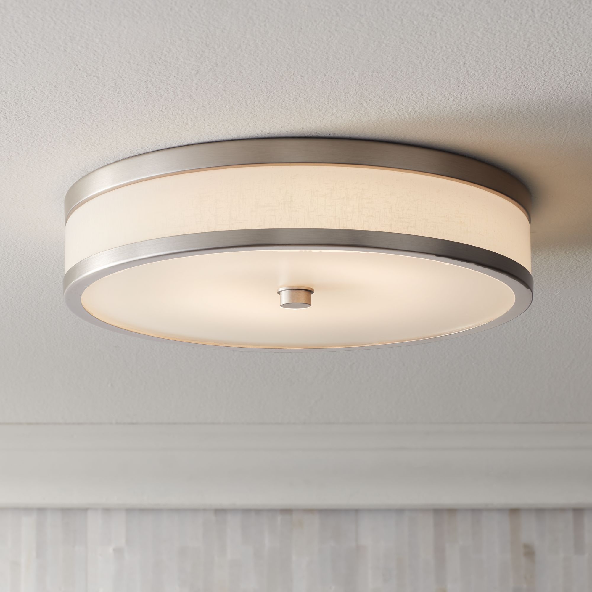 brushed nickel flush mount ceiling light led