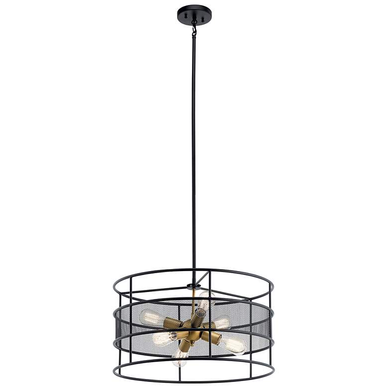 Image 2 Kichler Piston 22" Wide 6-Light Drum Pendant Chandelier