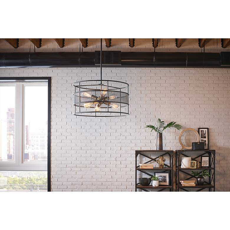 Image 4 Kichler Piston 22" Wide 6-Light Drum Pendant Chandelier more views