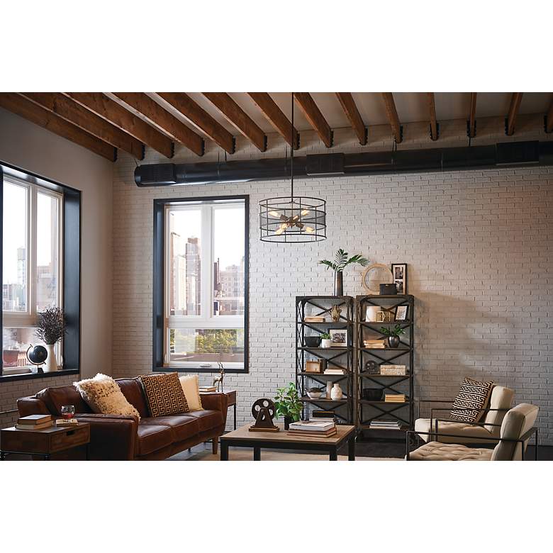 Image 5 Kichler Piston 22" Wide 6-Light Drum Pendant Chandelier more views