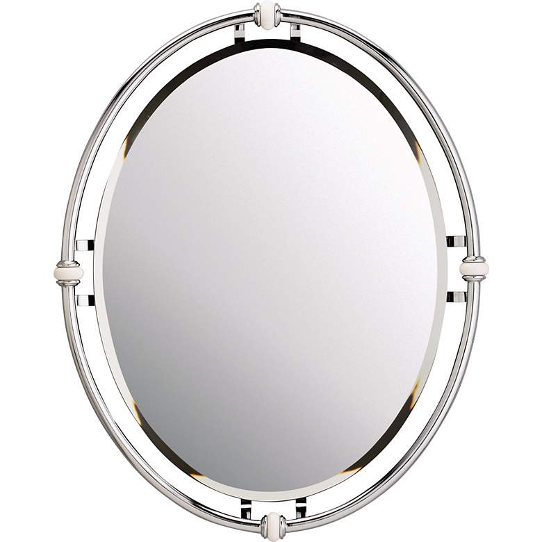 Image 2 Kichler Pocelona 30" x 24" White Porcelain and Chrome Wall Mirror