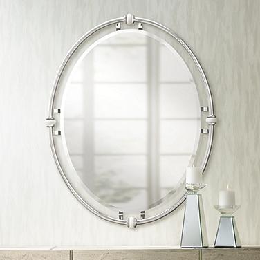 Kichler Pocelona 30" x 24" White Porcelain and Chrome Wall Mirror
