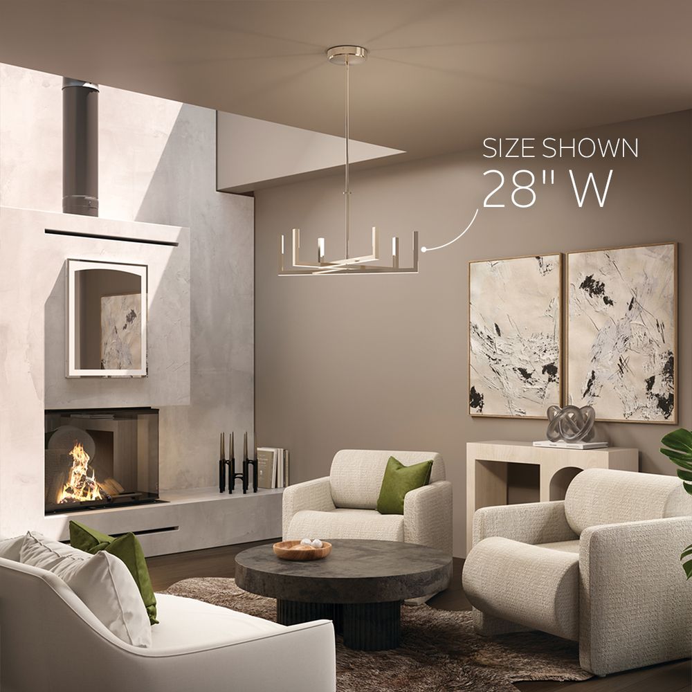 Kichler Priam 28"W Polished Nickel 6-Light LED Chandelier