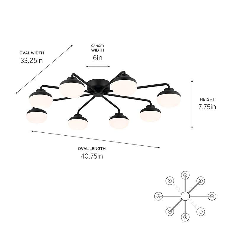 Image 3 Kichler Remy 40 3/4" Wide Black 8-Light LED Ceiling Light more views