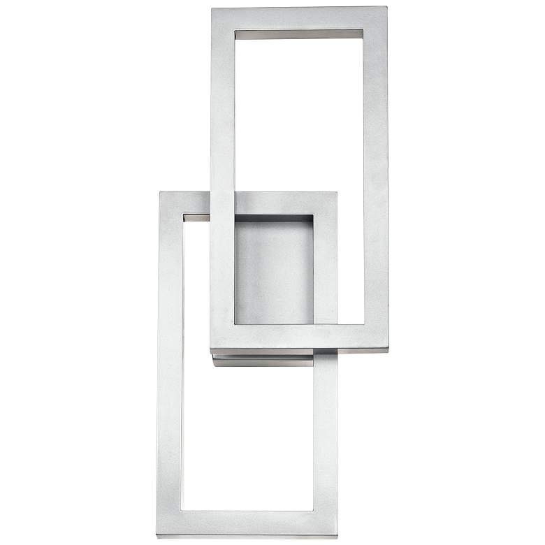 Image 1 Kichler Rettangolo 19 inch High Platinum LED Outdoor Wall Light