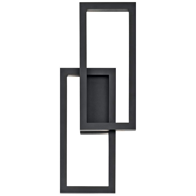 Image 1 Kichler Rettangolo 24" High Black LED Outdoor Wall Light