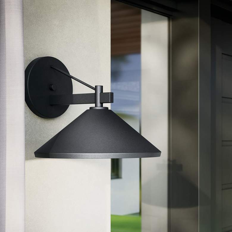 Image 2 Kichler Ripley 10" High Black Outdoor Wall Light
