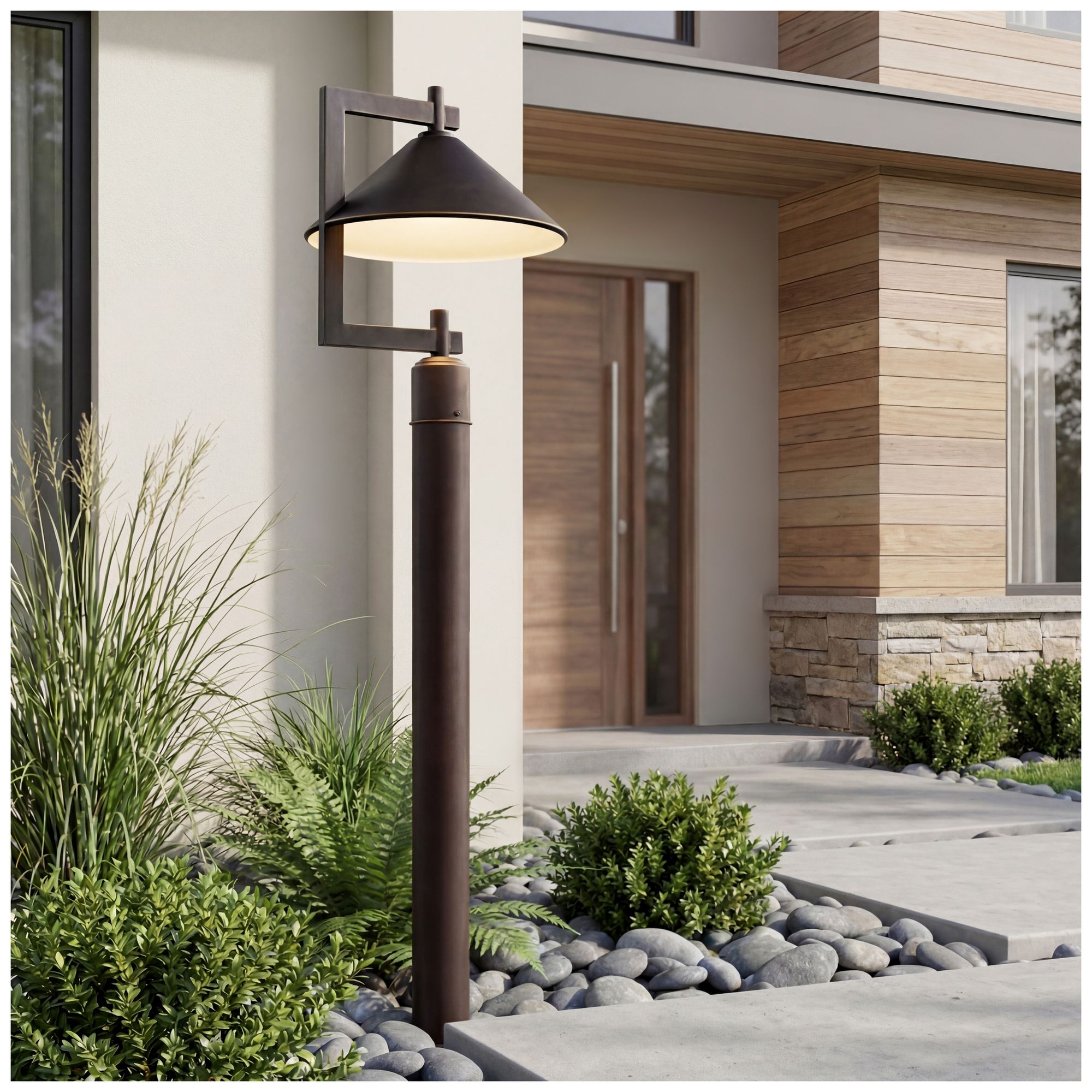 Image 6 Kichler Ripley 16" High Industrial Bronze Dark Sky Outdoor Post Light more views