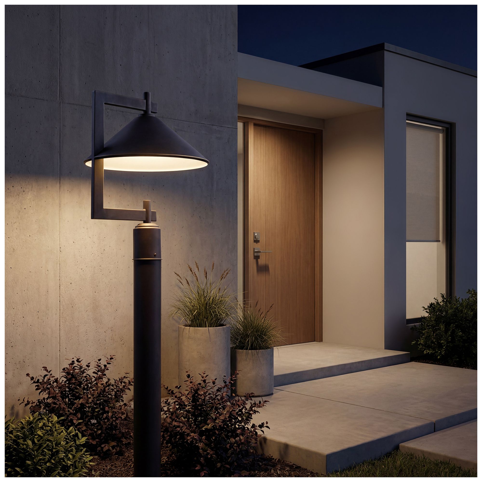 Image 7 Kichler Ripley 16" High Industrial Bronze Dark Sky Outdoor Post Light more views