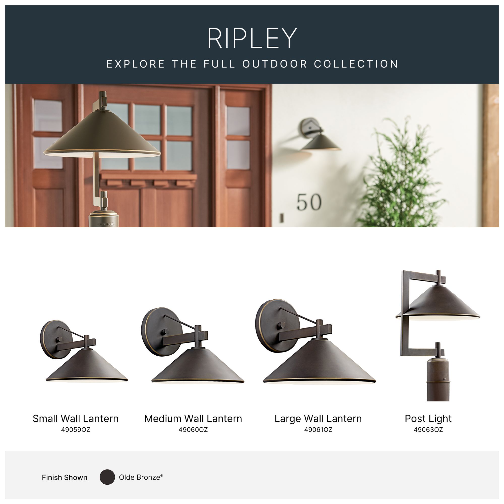 Kichler Ripley 16" High Industrial Bronze Dark Sky Outdoor Post Light