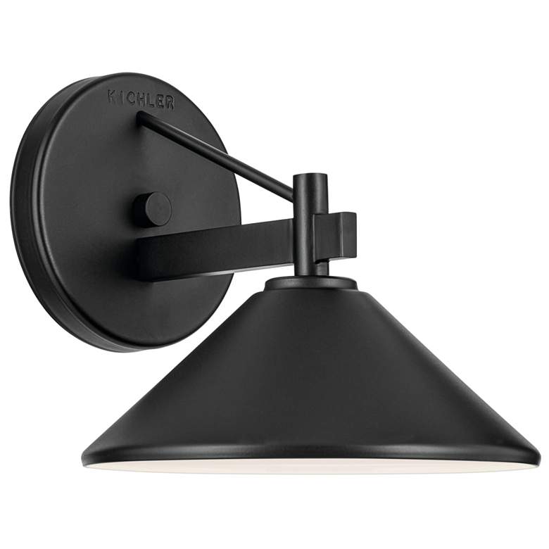 Image 1 Kichler Ripley 7 1/2 inch High Black Dark Sky Outdoor Wall Light