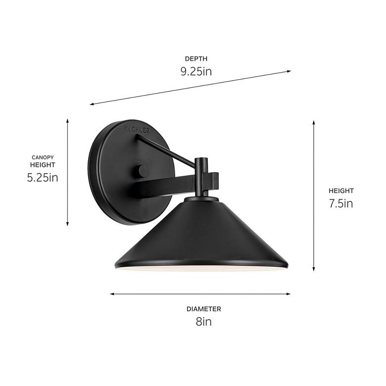Image 6 Kichler Ripley 7 1/2" High Black Dark Sky Outdoor Wall Light more views