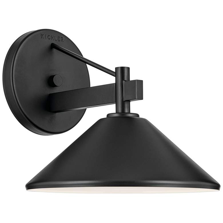 Image 1 Kichler Ripley 9 1/4" High Black Outdoor Wall Light