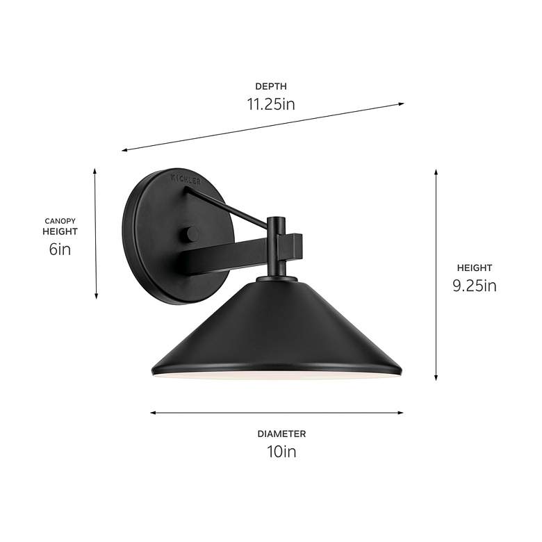 Image 6 Kichler Ripley 9 1/4" High Black Outdoor Wall Light more views