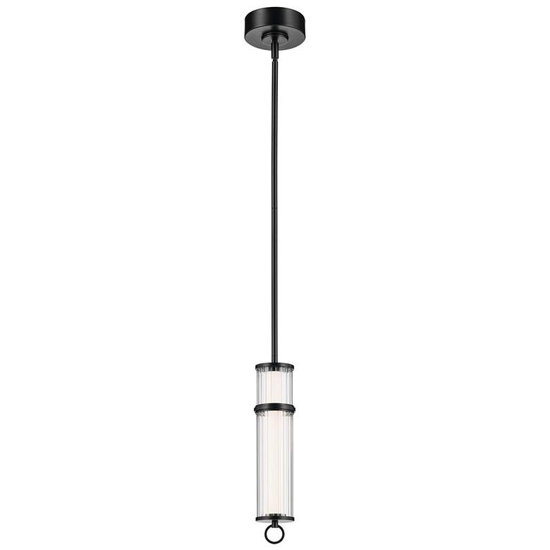 Image 1 Kichler Riven 15.5 Inch LED 1 Light Pendant in Black