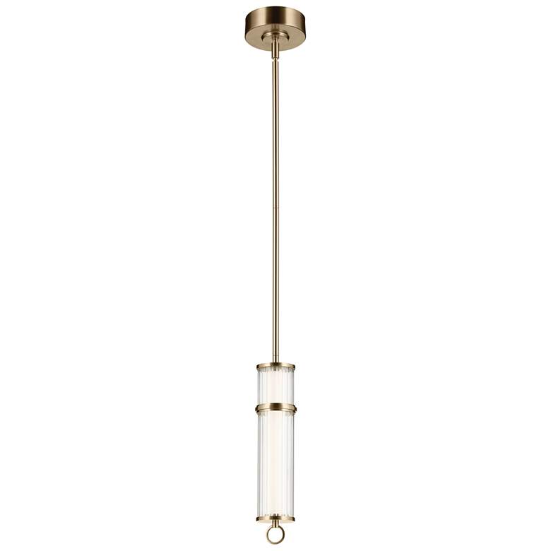 Image 1 Kichler Riven 15.5 Inch LED 1 Light Pendant in Champagne Bronze
